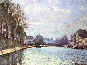 View Of The Canal Saint Martin — Alfred Sisley, Impressionist Style