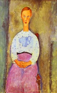 Jeaune Fille Au Corsage A Pois — Amedeo Clemente Modigliani, Modernist / Cubism