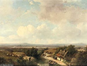 A Panoramic Landscape In Summer — Andreas Schelfhout