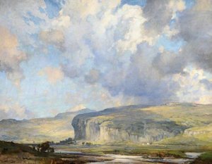 Kilnsey Crag, Wharfedale, Yorkshire — Bertram Priestman