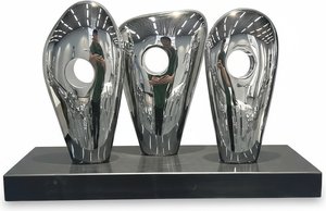 Polished Stainless Steel Abstract Sculpture - Modern Home Décor, Modern & Minimalist