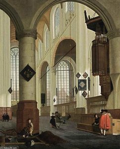 Interior Of The Oude Kerk In Delft — Cornelis De Man