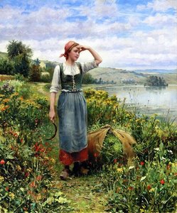 A Field Of Flowers — Daniel Ridgway Knight