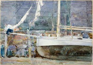 Drydock, Gloucester — Frederick Childe Hassam