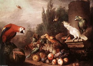 Still-life With Birds — Jakab Bogdány, Baroque