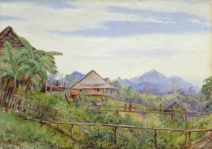 Houses And Bridges Of The Malays At Sarawak, Borneo — Marianne North