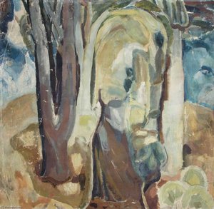 Path Through Trees — Sir William George Gillies, Post-impressionistic Landscape