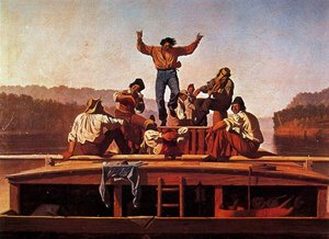 The Jolly Flatboatmen 1 — George Caleb Bingham