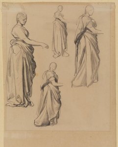 Four Studies Of A Draped Female Figure — George Frederic Watts