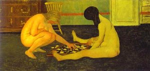 Naked Women Playing Checkers — Félix Vallotton