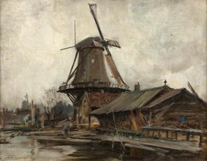 Rotterdam With Windmill — William Stewart Macgeorge