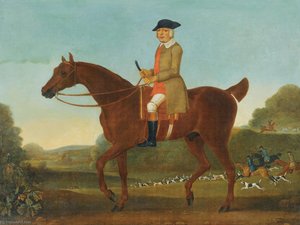 Portrait Of A Gentleman, Traditionally Identified As Fulwar, 4th Earl Of Craven, On His Hunter — Thomas Spencer