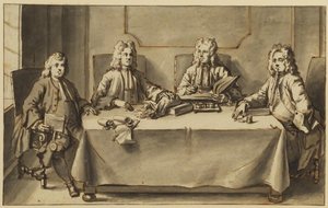 Four Men Seated At A Table — Joseph Highmore