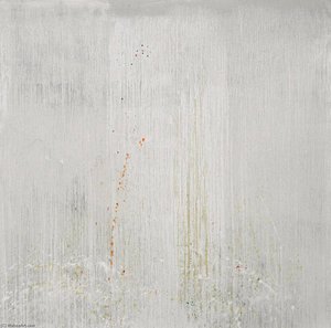 Silver Sea Coast With Confetti Flies — Pat Steir