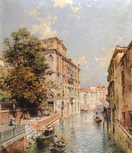 A View In Venice Rio S Marina — Franz Richard Unterberger