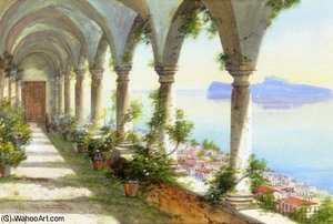 A Colonnade overlooking the Isle of Capri
