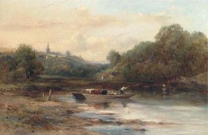 The Cattle Crossing, Near Norwich — Frederick Waters (william) Watts