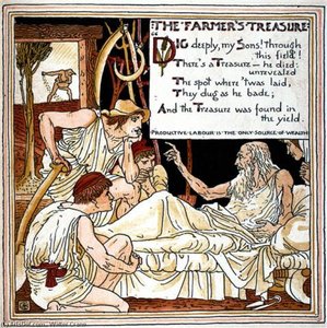 The Farmer's Treasure — Walter Crane, Romantic Illustration