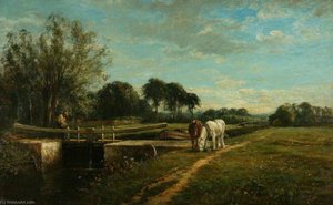Horses by a Lock