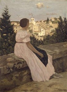La Robe Rose Ou Vue De Castelnau Le Lez — Frédéric Bazille