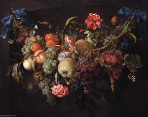 Garland With Fruits — Jan Davidszoon De Heem, Baroque
