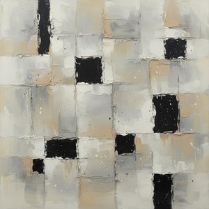 Fragmented Echoes Of An Urban Mosaic In Monochromatic Impasto Layers — Laurent Roche