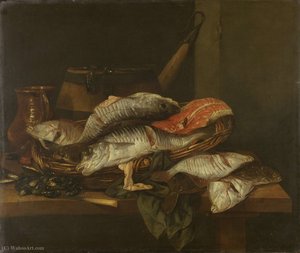 Still Life With Fish (1650) (74 X 87) (amsterdam, The State Museum) — Abraham Hendricksz. Van Beyeren