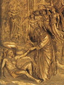 La Creación De Adán Y Eva (detalle) — Lorenzo Ghiberti, Renacimiento Temprano