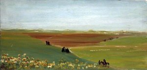 Landscape With Fields, Flowers And Figures — Caroline Emily Gray Hill