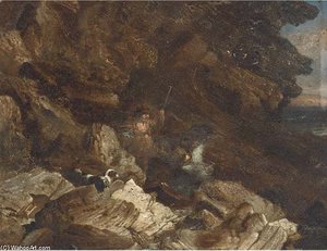 Figures On A Rocky Beach — James William Giles