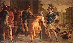 Clorinde Devant Aladin — Dubois Ambroise (ambrosius Bosschaert)