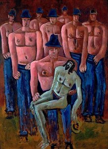 Christ Held By Half-naked Men — Marsden Hartley