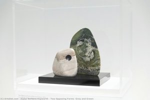 Two Opposing Forms (grey And Green) — Barbara Hepworth