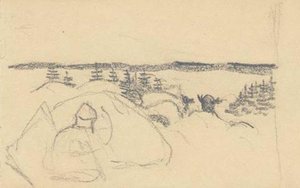 Cursory Sketch Of Elk-hunting Scene — Nicholas Roerich