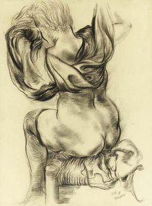 Seated Nude With Drapery — George Grosz