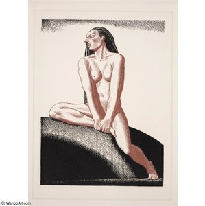 She Hearkens For His Hounds And For His Horn — Rockwell Kent