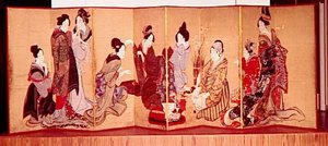 Nine Women Playing The Game Of Fox — Katsushika Hokusai