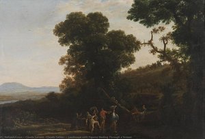 Landscape With Figures Wading Through A Stream — Claude Lorrain (claude Gellée)