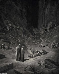 The Inferno, Canto 9, Lines 124-126. “he Answer Thus Return’d. The Arch-heretics Are Here, Accompanied By Every Sect Their Followers' — Paul Gustave Doré