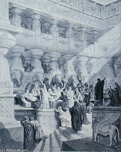 Daniel Interpreting The Writing On The Wall — Paul Gustave Doré