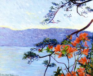 Suruga Bay, Azaleas — Lilla Cabot Perry