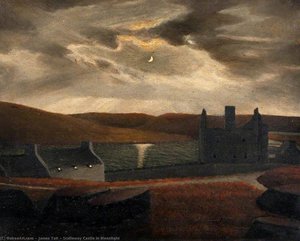 Scalloway Castle In Moonlight — James Tait