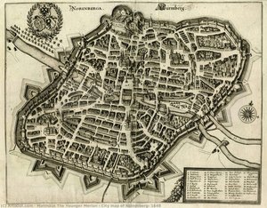 City Map Of Nuremberg, 1648 — Matthäus The Younger Merian, Baroque