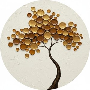 Gilded Solitude: A Monumental Tondo Of Sculptural Gold And Organic Grace — David Moreau