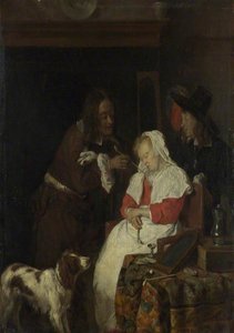 Two Men With A Sleeping Woman — Gabriel Metsu