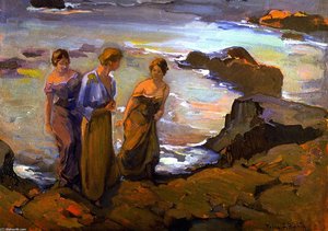 Three Women At The Seashore — Franz Bischoff
