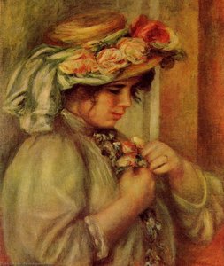 Joven Con Sombrero — Pierre-auguste Renoir, Impressionism