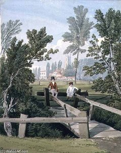 Two Boys On A Stile At Brislington Brook — Samuel Jackson