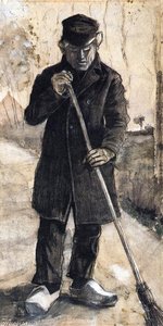 Un Hombre Con Un Escoba — Vincent Willem Van Gogh, Postimpresionismo