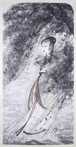 Goddess Crossing The Xiang River — Fu Baoshi
